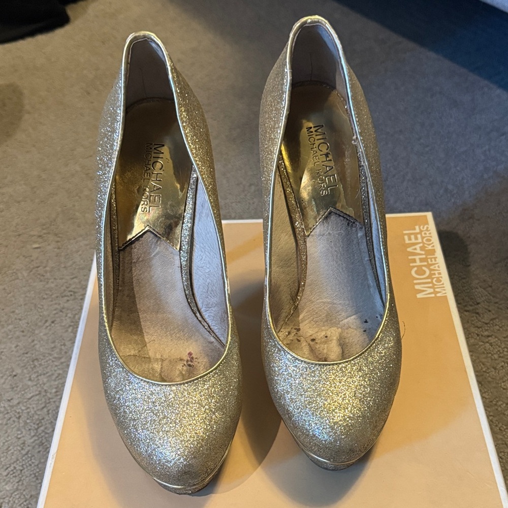 Michael Kors Sparkling Gold Heels